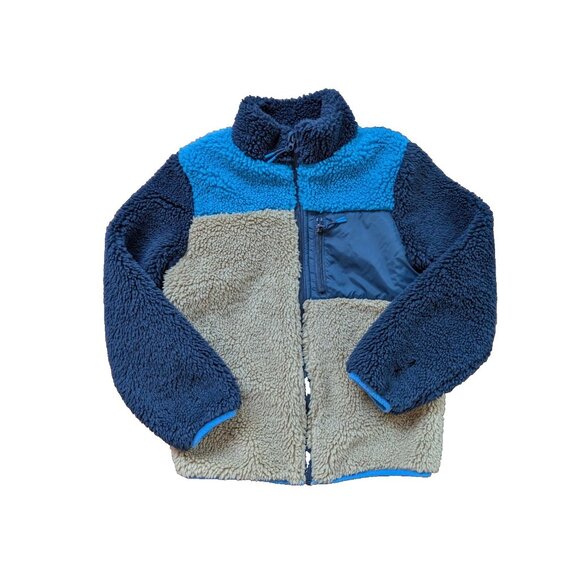 H&M Sherpa boy jacket fleece size 8/10 year old blue - Picture 1 of 7